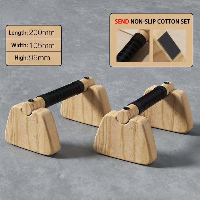 Wood Parallettes Bar for Floor Push up Bar Calisthenics Exercise Equipment for Home 