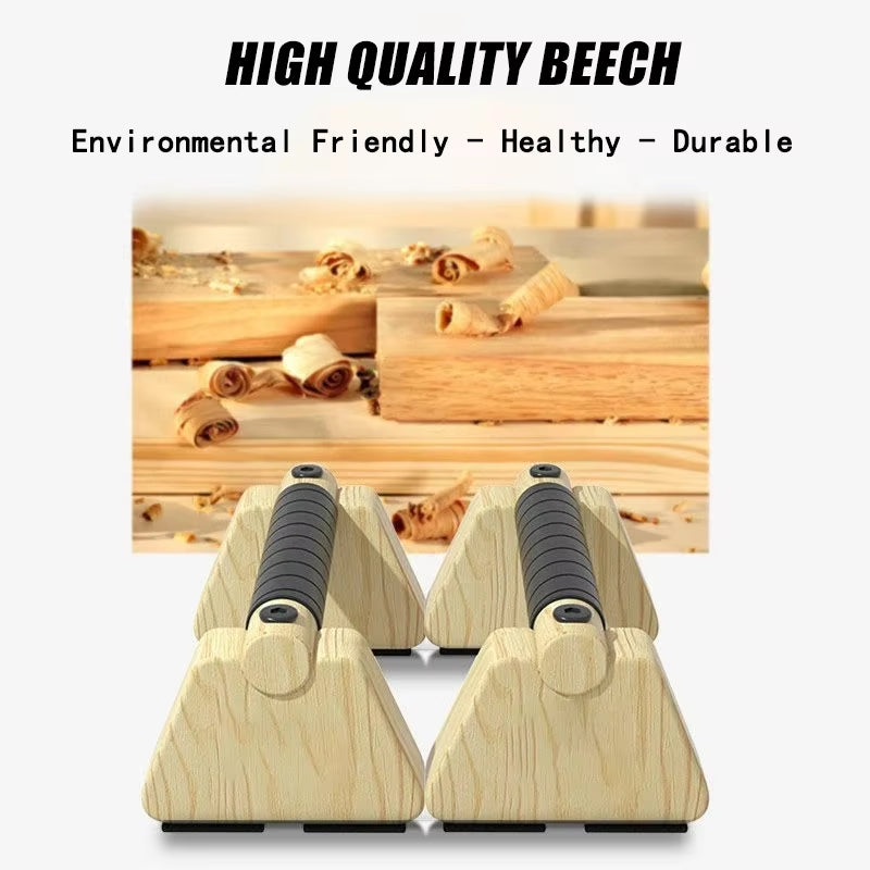 Wood Parallettes Bar for Floor Push up Bar Calisthenics Exercise Equipment for Home 