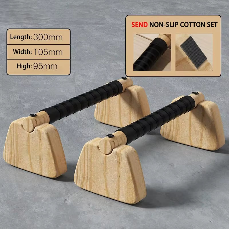 Wood Parallettes Bar for Floor Push up Bar Calisthenics Exercise Equipment for Home 