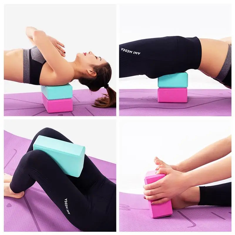2PCS Gym Blocks Foam Brick Training Exercise Fitness Equipment Dance Yoga Auxiliary Tool Stretching Body Shaping Yoga Blocks