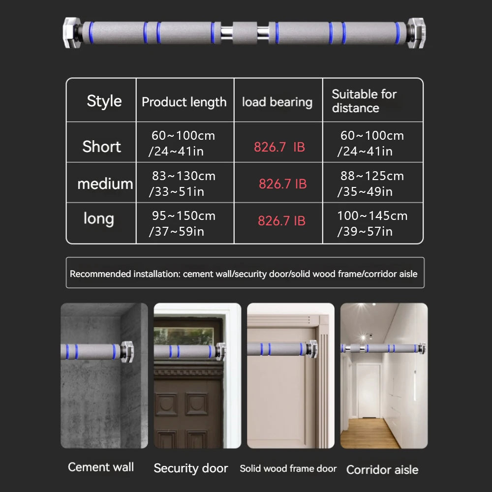 Doorway Telescopic  Pull up Bar Non-Slip Chin-Up Fitness Equipment Adjustable Home Gym Strength Training Heavy Duty for Men Women
