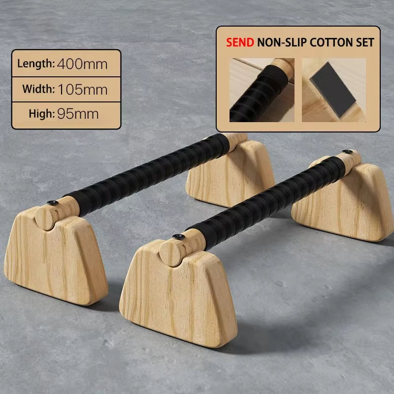 Wood Parallettes Bar for Floor Push up Bar Calisthenics Exercise Equipment for Home 
