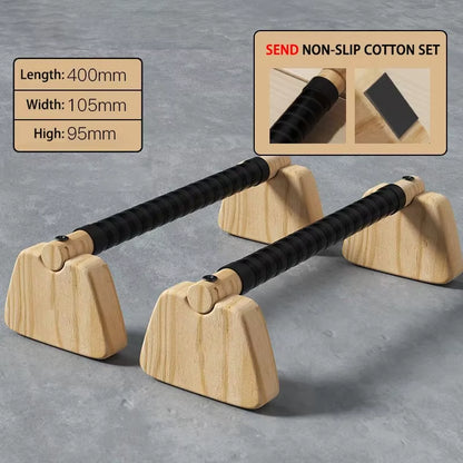 Wood Parallettes Bar for Floor Push up Bar Calisthenics Exercise Equipment for Home 